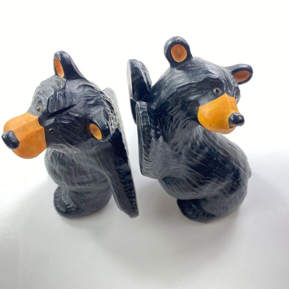 Black Bearfoots Bookend Figurines By Montana Artist Jeff Fleming 8" Singing Tree - Picture 13 of 14